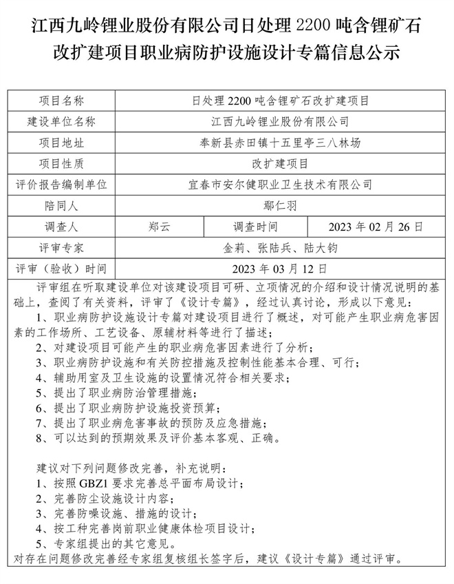 江西九岭锂业股份有限公司日处理2200吨含锂矿石改扩建项目职业病防护设施设计专篇信息公示.jpg